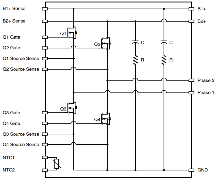 框图 - onsemi NXV08H300DT1 MOSFET模块